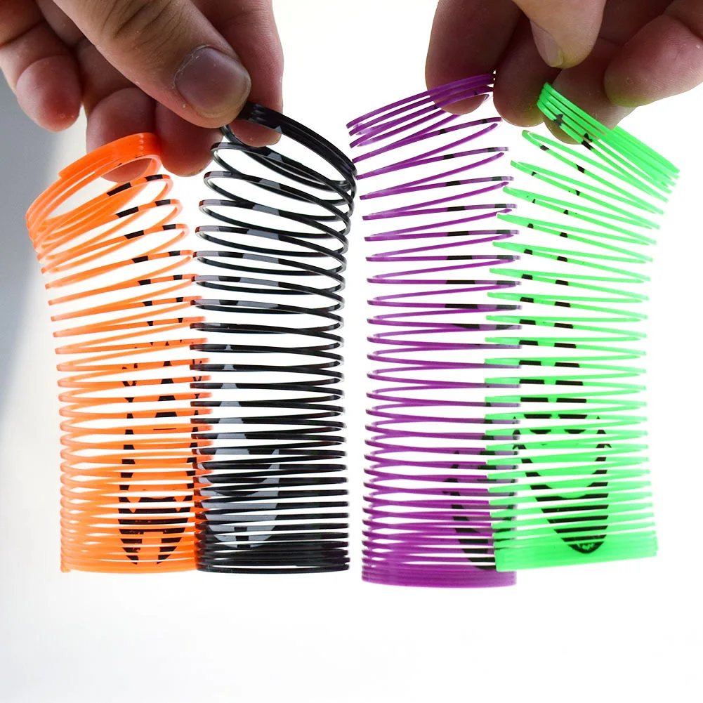 

Halloween Funny Rainbow Circle Spring Ring Folding Elastic Rings Ghost Festival Toys Kids Happy 2023 Halloween Party Gifts