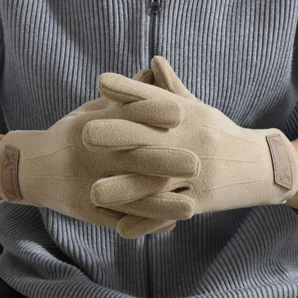 New Plus Velvet Men's Winter Gloves Thick Windproof Touch Screen Glove Warm Gloves Outdoor Cold-proof Gloves