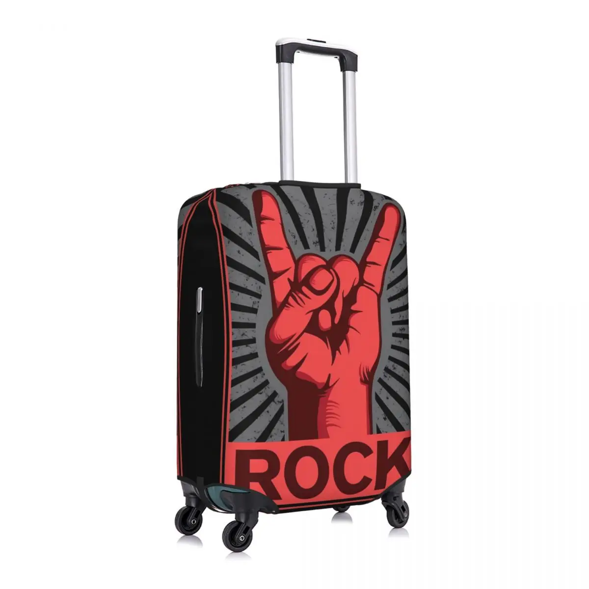 Rock Guitar Rose Suitcase Cover Music Love Cruise Trip Holiday Strectch Luggage Accesories Protector Xmas Gift 3