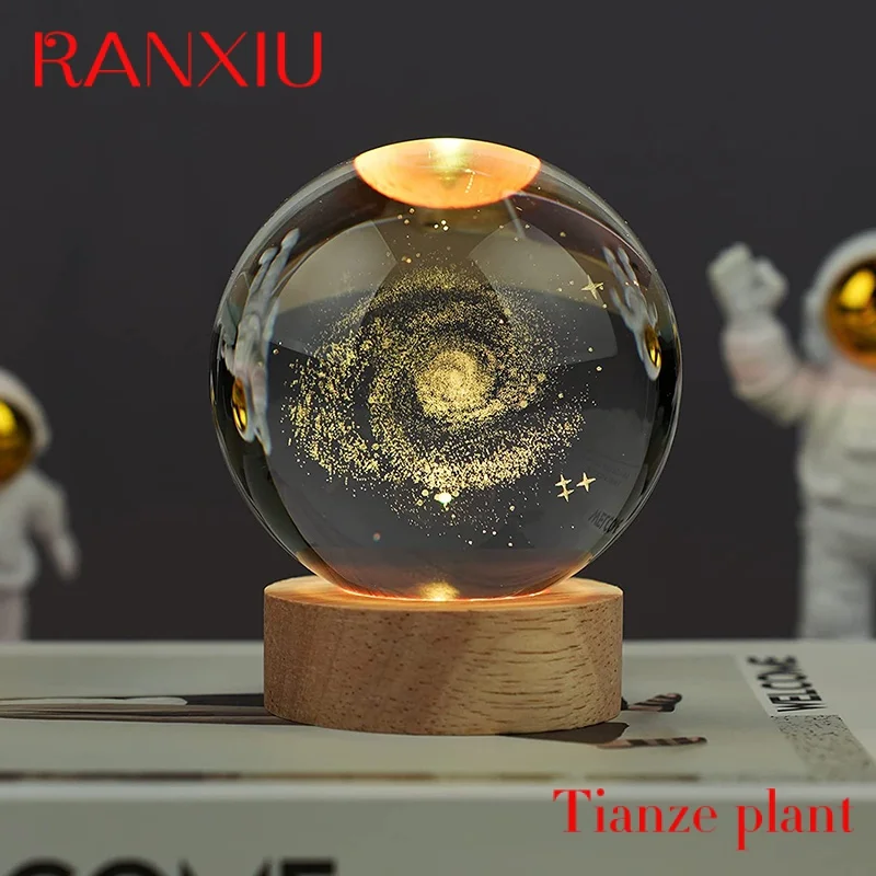 

Custom Warm Light Changing Lamp 3D Crystal Ball Night Light for Kids with LED Light Base