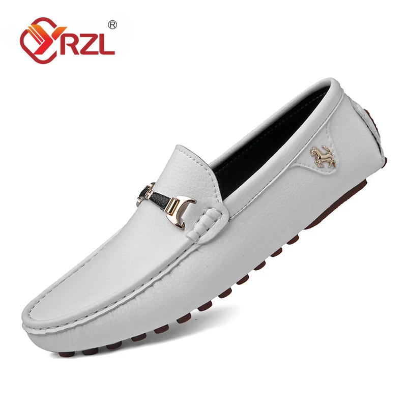 YRZL Men's Loafers 2024 Spring Autumn Fashion Shoes Men Classic Brand High Quality Leather Comfy Drive Shoes Boat Casual Shoes