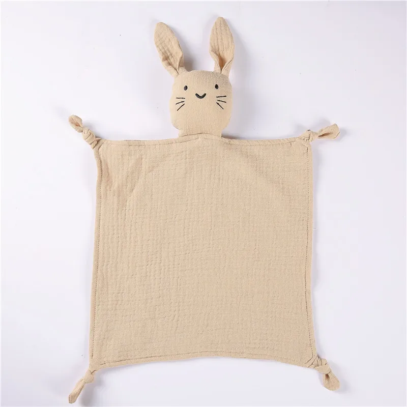 Muslin Security Blanket New Born Soothe Appease Towel 100% Organic Cotton Cat Bunny Rabbit Toy Ins Baby Comforter Lovely 6