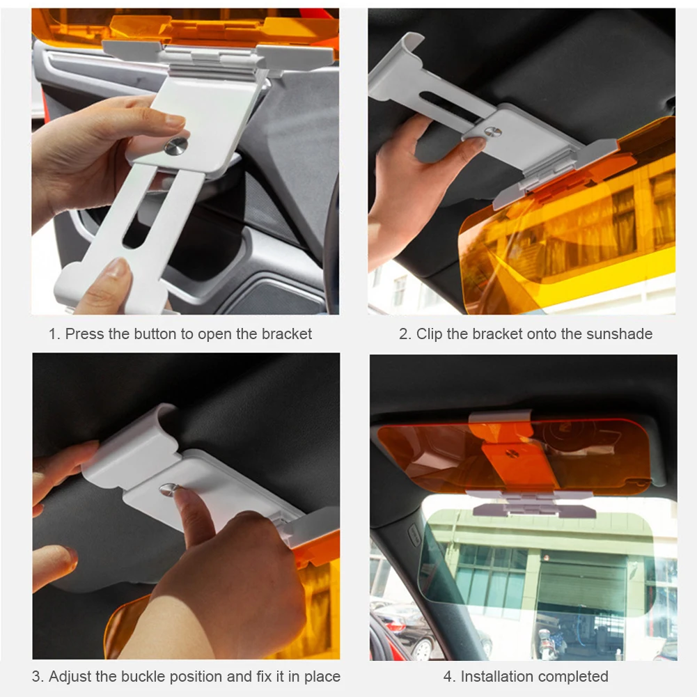 Car Sun Visor Anti-UV Anti Sunlight Dazzling Goggle Day Night Vision Driving Mirror Fold Flip Down Clear View Interior Mirrors