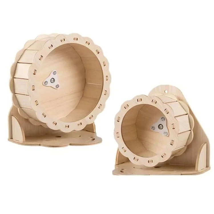 Hamster Running Wheel Silent Bearing Golden Bear Wooden Roller Bracket 13cm15cm19cm21cm Stuffy Toy