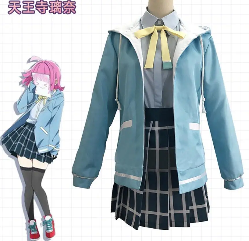 

Anime Love Live! Cosplay Costumes Nijigasaki High School Idol Club Tennoji Rina School Uniform Outfit Coat Sailor JK Dress