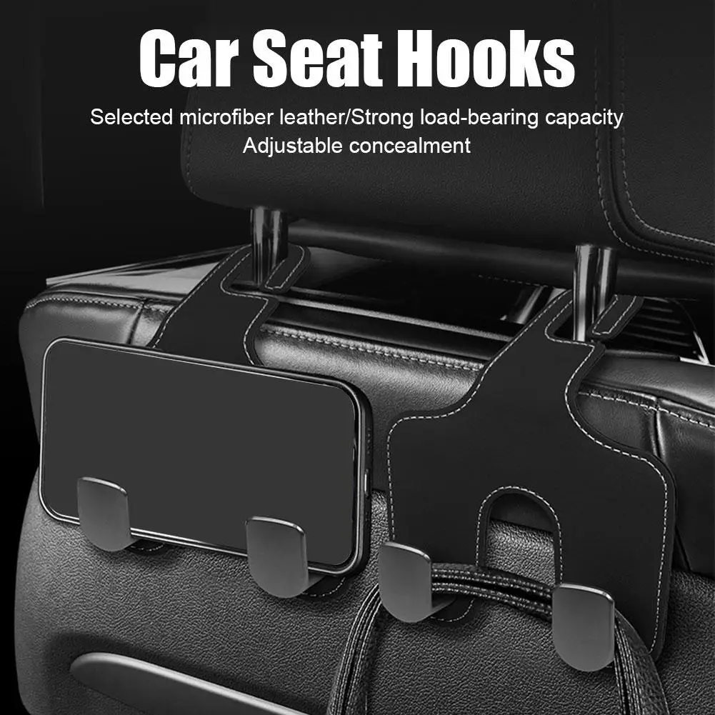 

Upgrade Double Head Hooks Car Rear Seat Hanging Holder Seats Headrest Back Accessories Organizer Interior Hook Hook Car R5D3