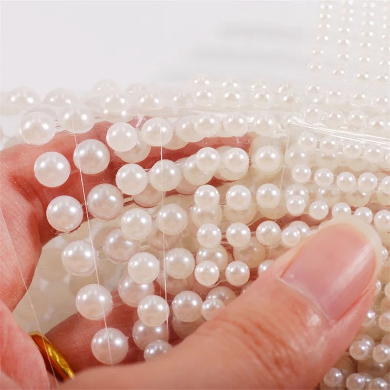 

4 Sheet Face Nail Art Stickes Pearl Jewels Decals DIY Self Adhesive Body Nail Decorations 3D Manicure Accessories Makeup Tools