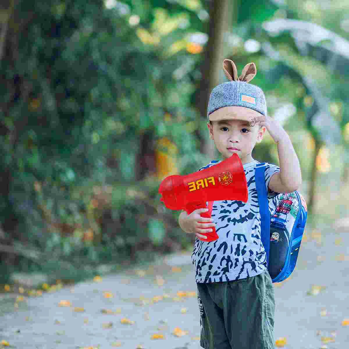 1PC Mini Megaphone Toy Firemen Toys Set Simulated Voice Microphone Toy Imitation Fire Cosplay Megaphone Toy Fire Fighter's 4