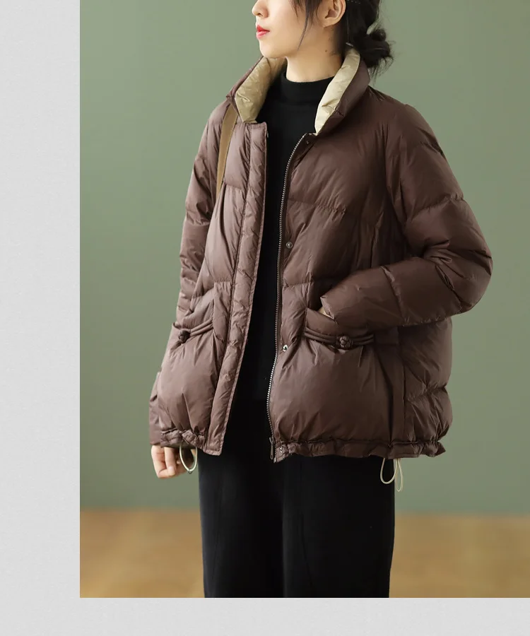 2022 Autumn Winter Down Jacket Women Warm Thicken White Duck Down Coat