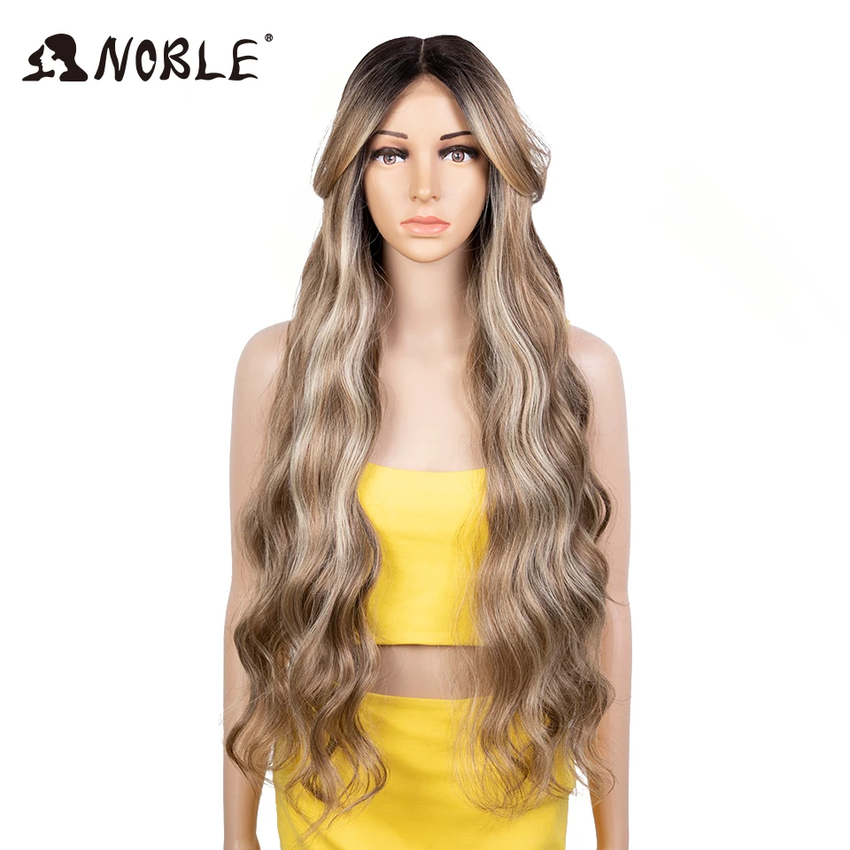 Noble Water Wave Synthetic Lace Front Wig 34 Inch Wet And Wavy Loose Deep Wave Frontal Wig Lace Wigs For Women Lace Front Wig