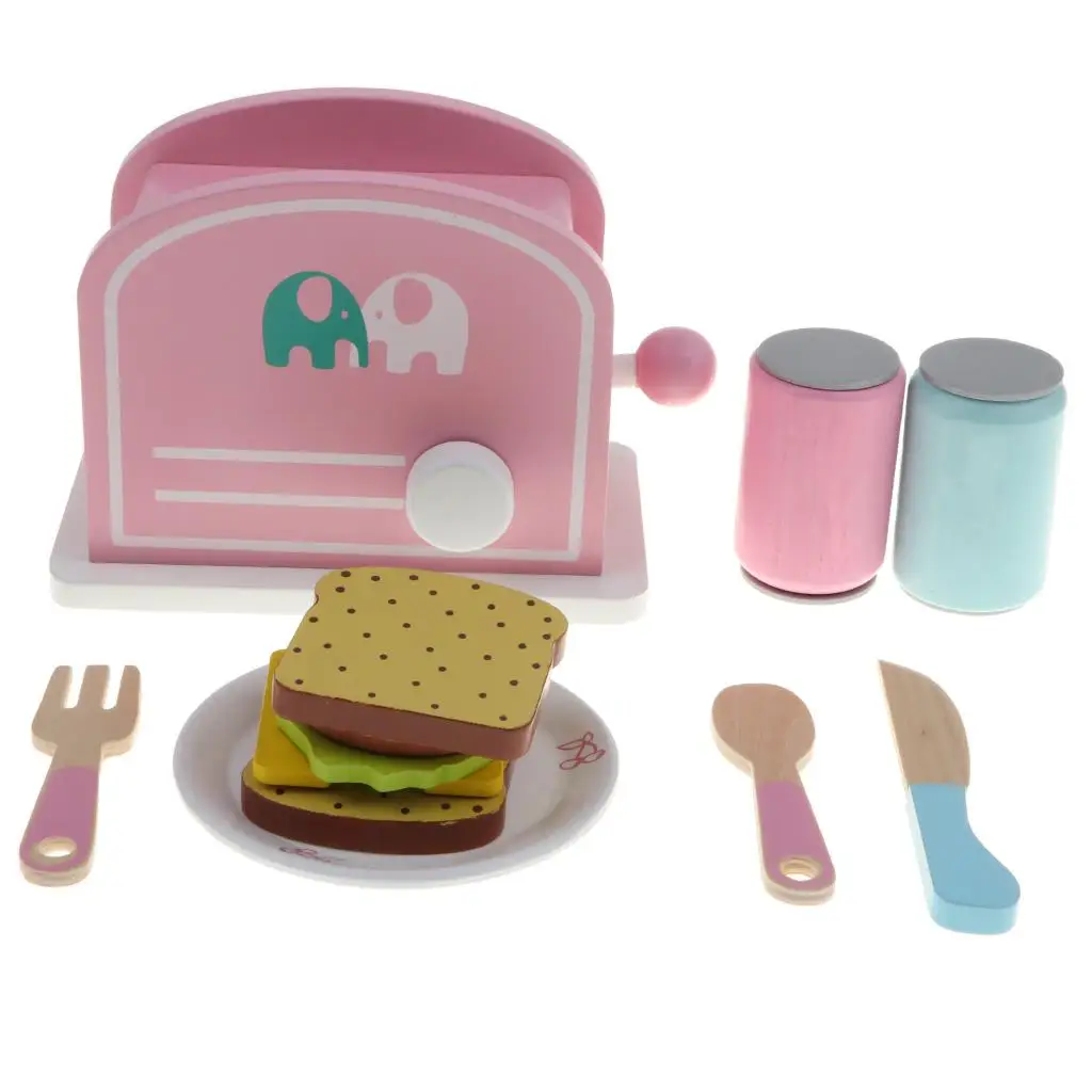 

Bread Wooden Play Kitchen Set with Accessories
