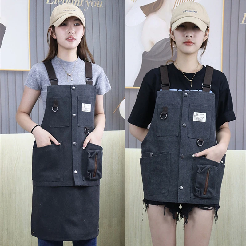 Artist Canvas Apron With Pockets Painting Apron Painter Adjustable Neck  Strap Waist Ties Gardening Waxed Aprons For Women Men Ad - AliExpress