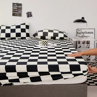 High Quality White Bed Sheet with Elastic Band Single/Queen/King Size Fitted Bed Sheets for Double Beds All-around Bed Cover 1