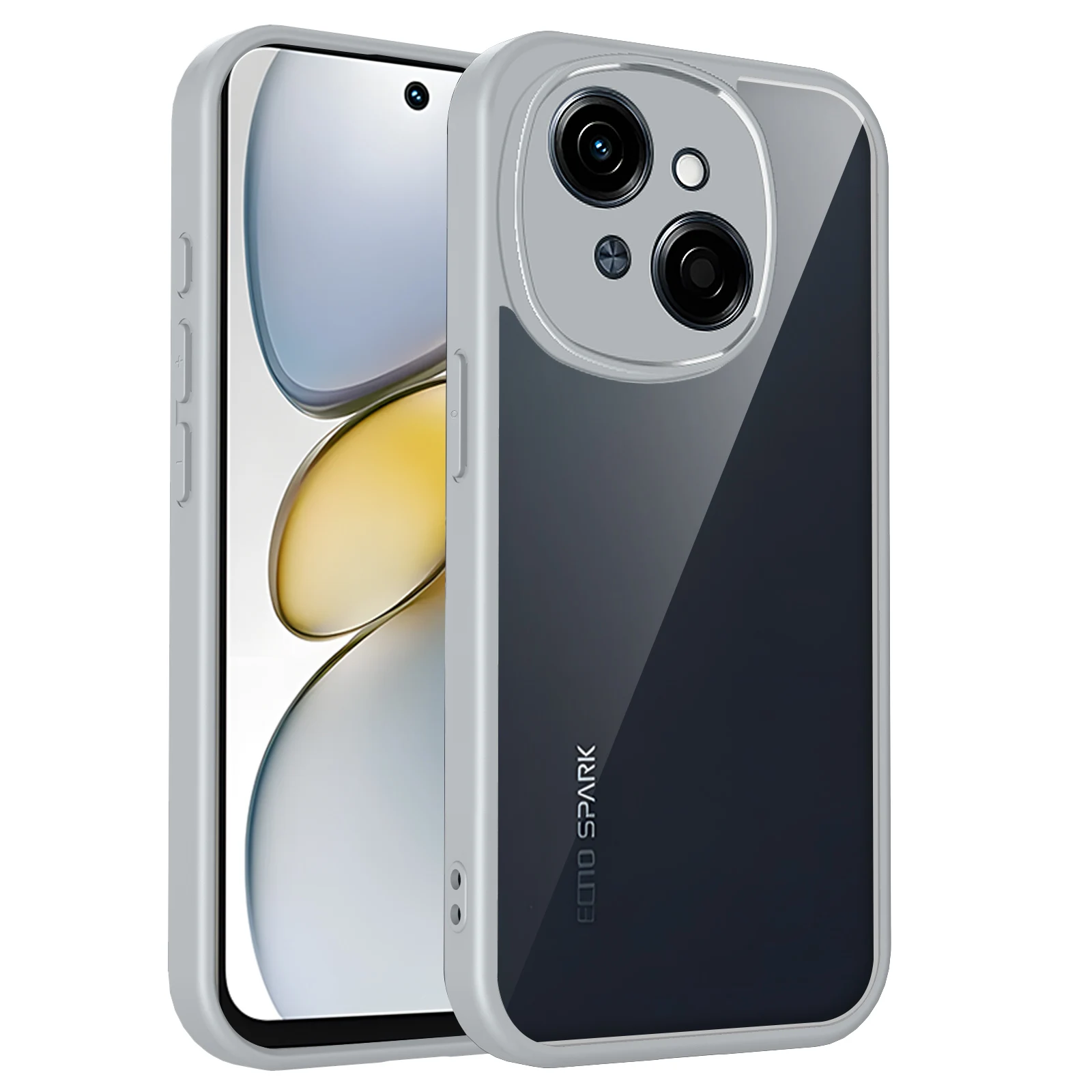 Enhanced Product Title: Air Cushion Silicone Bumper Case with Clear Matte Back Cover