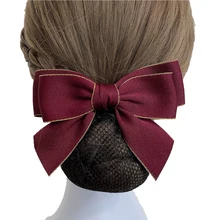 

Professional Hairpin Bank Catering Staff Hair Net Bag Bow Tie Brooch Shirt Collar Flower for Girls Women Accessories Jewelry