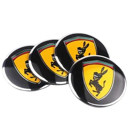 4PCS 56MM Humorous Donkey Car Wheel Center Cover Stickers Hub Cap Decals (Black)