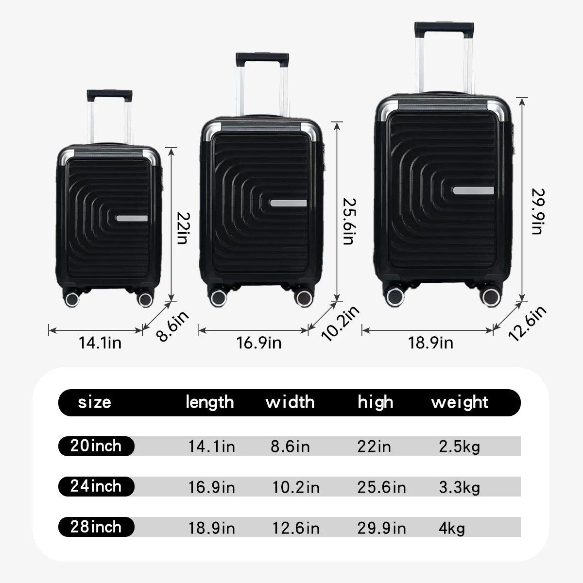 [2025 New Arrival] 3PCS Luggage Set ABS Suitcase Set with TSA Lock Spinner Wheel Large Capacity Family Travel Luggage