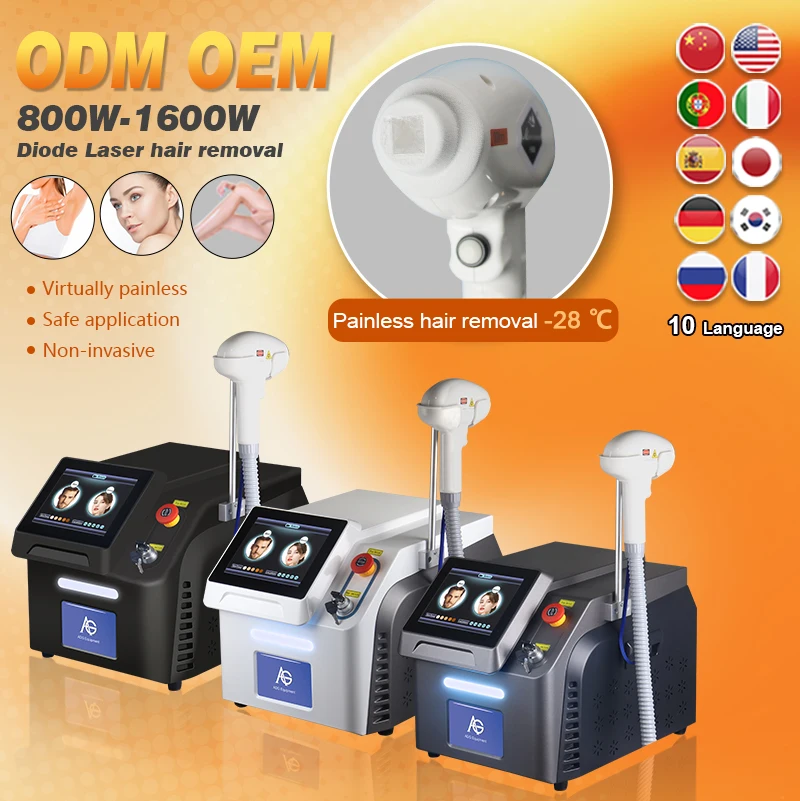 

Free Shipping Hot Selling Professional Painless Laser Portable 3-wave 808nm 755nm 1064nm Removal Hair Machine