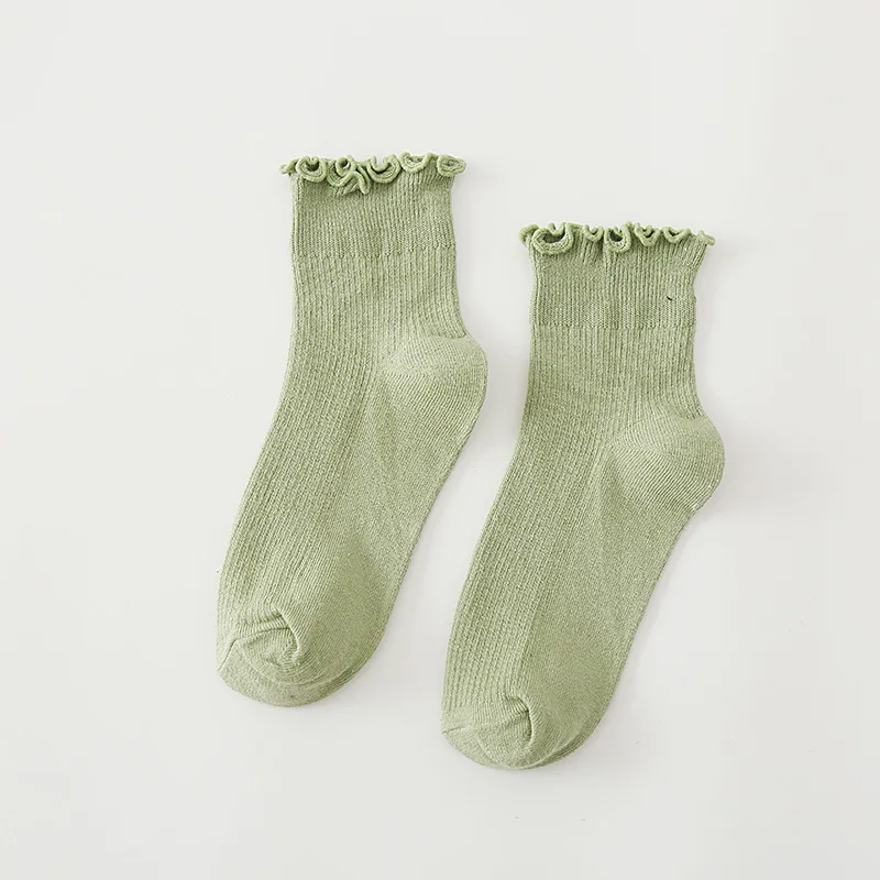 green ruffle socks