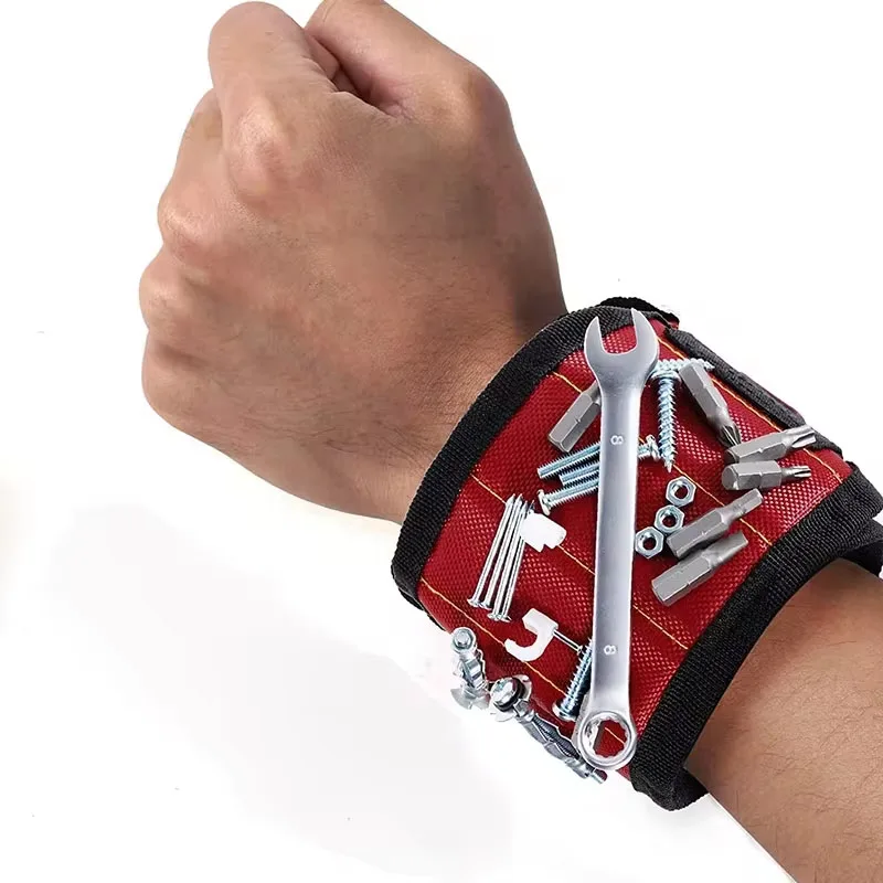 Enhanced Magnetic Wristband with 15 Magnets for Secure Holding of Screws, Nails, and Drill Bits