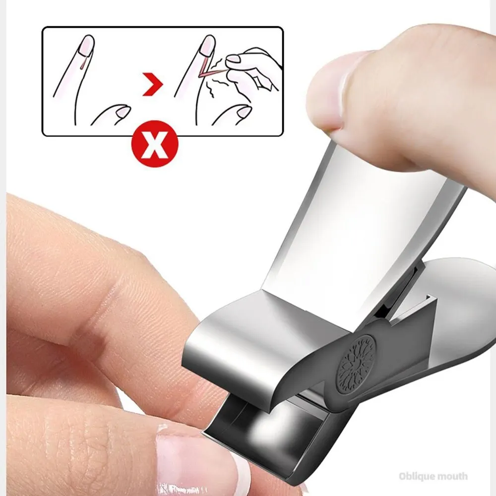 Professional Mini Nail Clippers Stainless Steel Large Opening Manicure Fingernail Cutter Ingrown Toenail Scissors