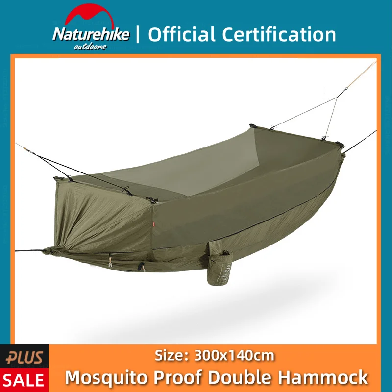 

Naturehike 1 Person Double Layer Anti Mosquito Hammock Breathable Anti Rollover 70D Nylon Outdoor Portable Camping Travel Swing