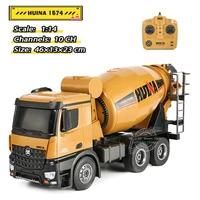 HUINA 1574 1:14 RC Truck Tractor Caterpillar Engineering Car 2.4GHz Renmote Controll Car 10 Channel RC Mixer Trucks Toy for Boys 1