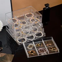 DIY Bracelet Case, Earring Case Large 30-grid Jewelry Clip Case, with 5 Drawers, Stackable Earring Bracelet Case 2