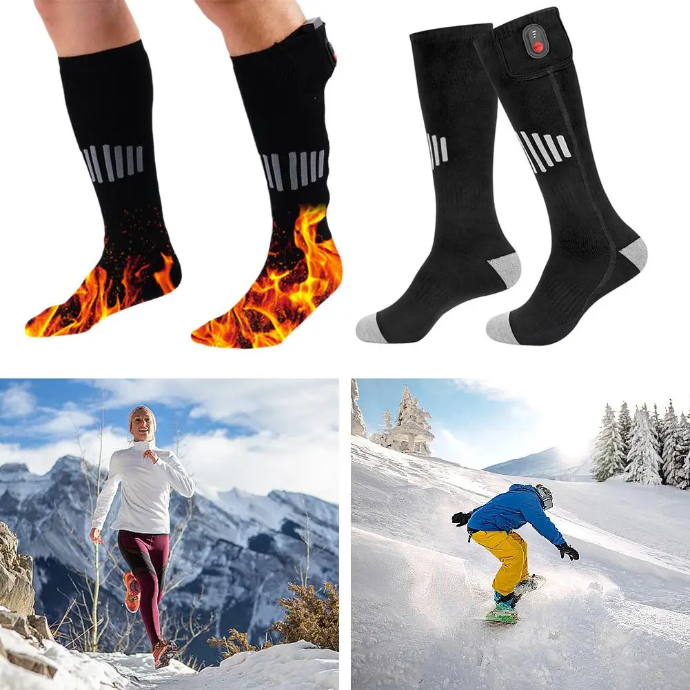 Electric Thermal Socks Adjustable Warm Comfortable Socks Rechargeable Socks Winter Cycling Heated Fishing Anti-Cold Camping S7R7
