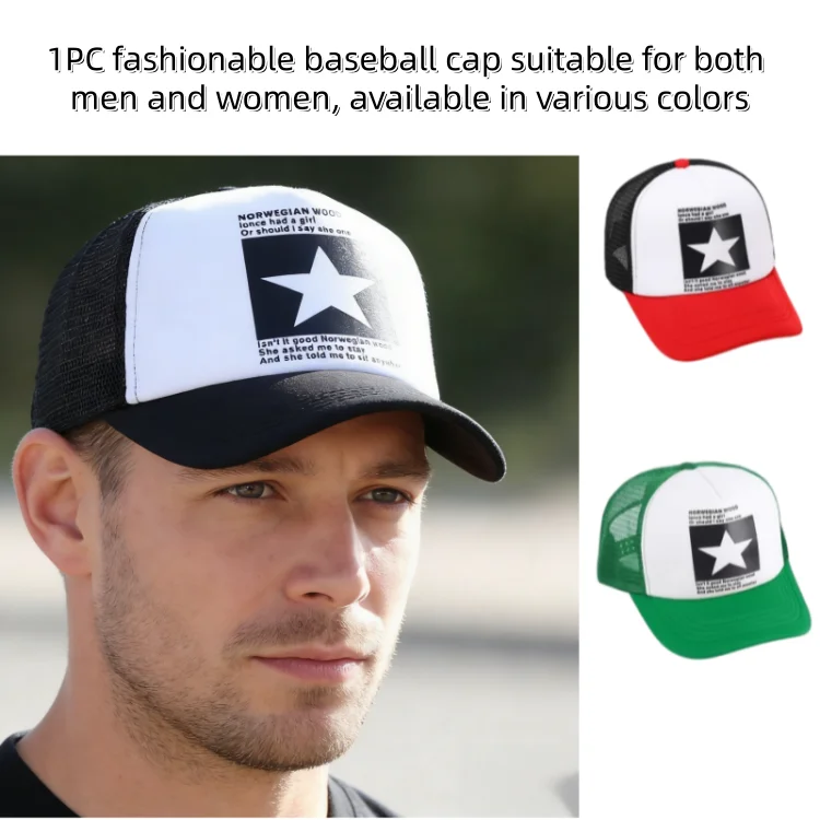 Fashionable Spring Baseball Cap, Double-Button Canvas Cap, Mesh Cap, Fishing Outdoor Cap, Trendy Men's and Women's Outdoor Leisu