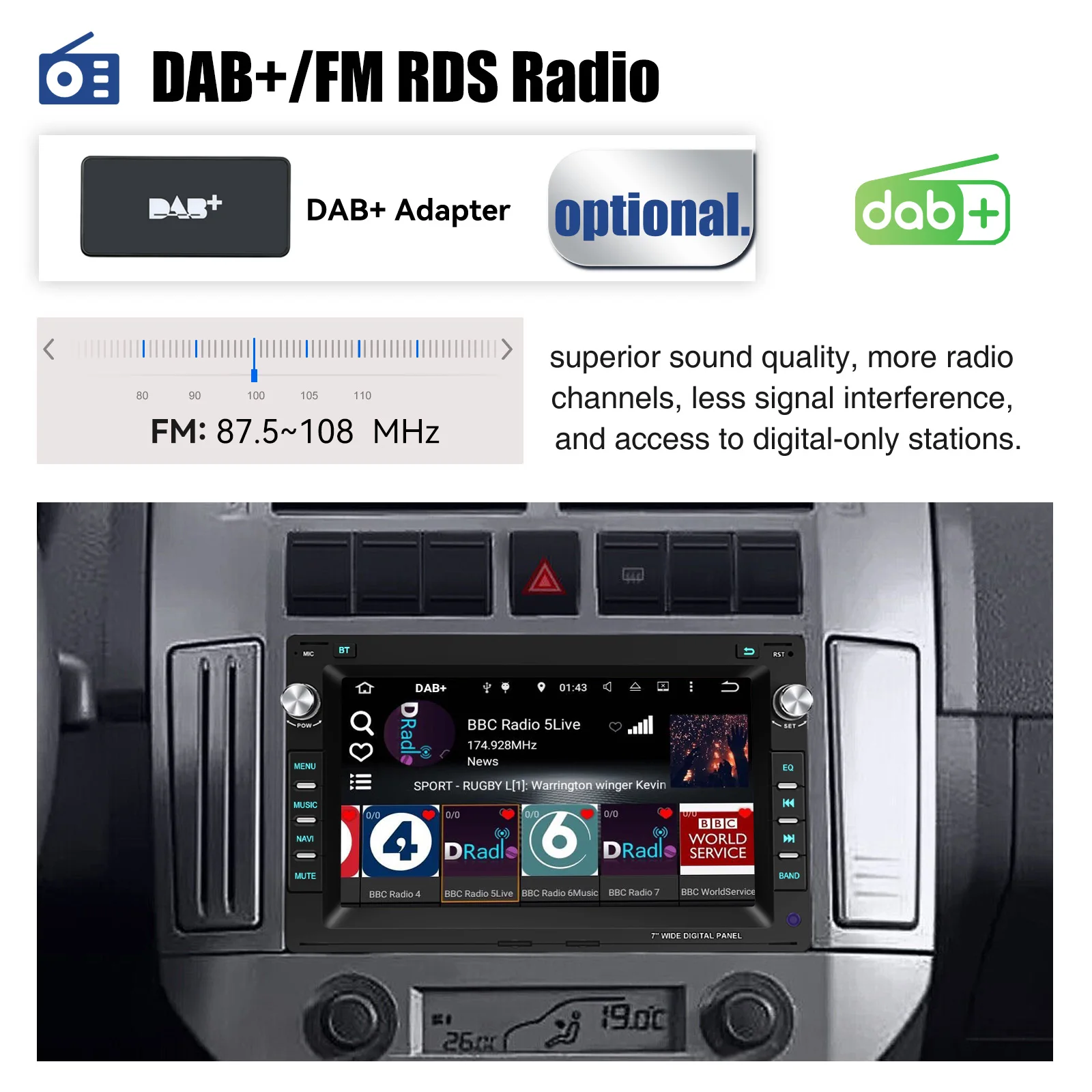 ESSGOO Autoradio Android15 7" 4+64G / 2+64G / 6+128G für VW Polo 9N Golf 4 Passat B5 T5 Wireless CarPlay Android Auto GPS Navigation WiFi FM RDS Mirror Link USB Bluetooth Lenkradsteuerung CANBUS Touchscreen – Detail 28
