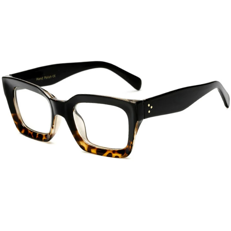 Black Square Glasses Retro Clear Lens Eyewear Ultralight Acetate Transparent Optics Glasses Frames for Men Women