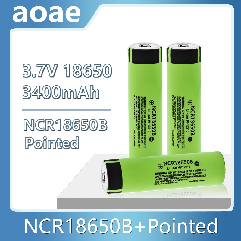 

Original high capacity NCR 18650B 3.7V 3400mAh 18650 pointed high current flashlight rechargeable lithium battery+free shipping