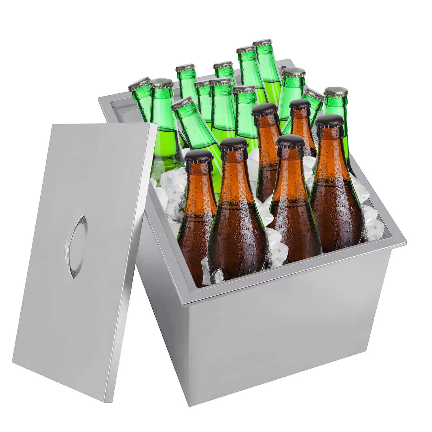 Ice Cooler Drop In Ice Bin Outdoor Kitchen For Cold Wine Beverage Drop In Chest With Cover