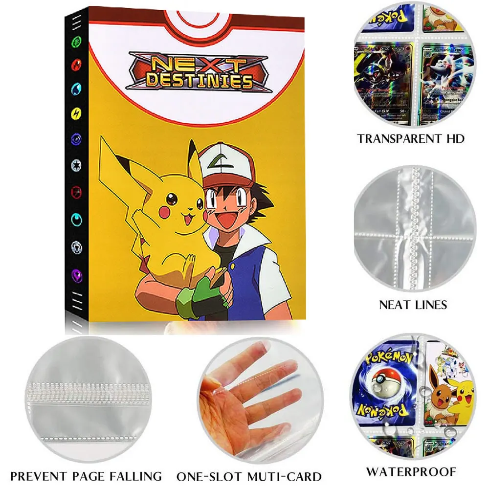 240pcs Pokemon Album Cards Book Holder Collection Boke Map Game Pokémon Next  Destinies Binder Folder Livre Loaded List Kid Gift| | - AliExpress
