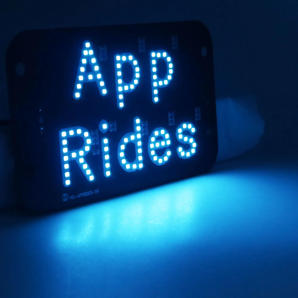 YSY LED Rideshare Sign For Car Window - ICE Blue Light With 6ft USB Cable & On/Off Switch - View #9