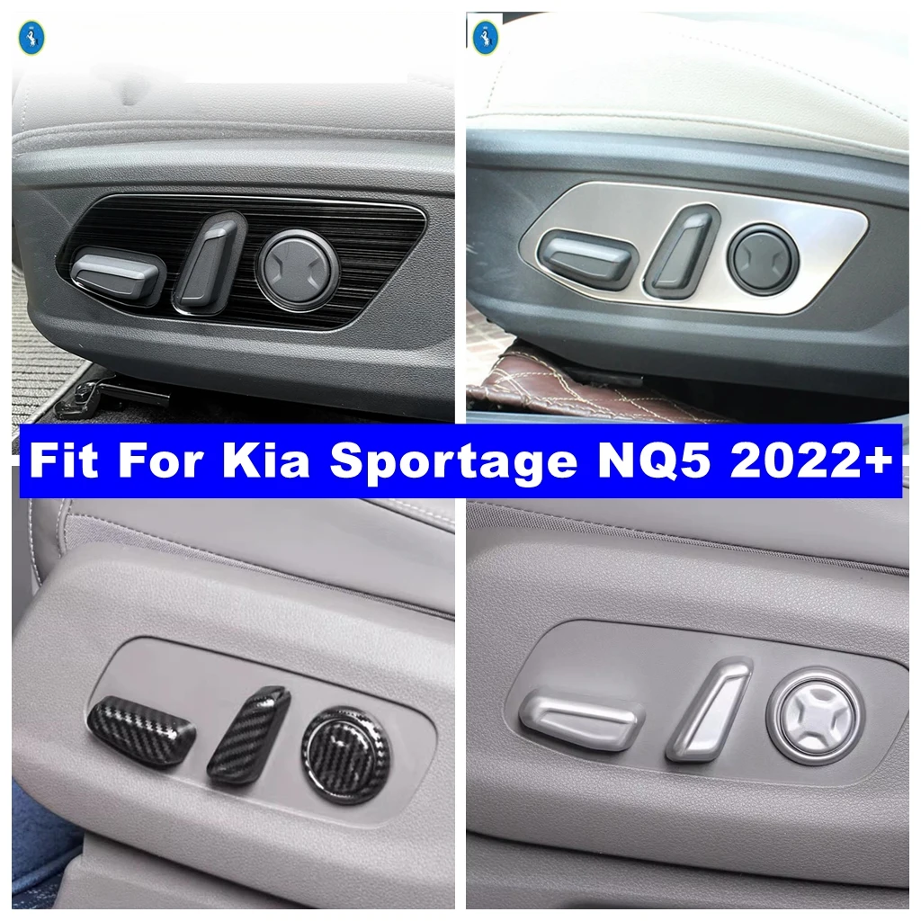 

Carbon Fiber Car Interior Seat Adjust Button Cover Trim Decor Sticker Accessories Car Styling For Kia Sportage NQ5 2022 - 2024