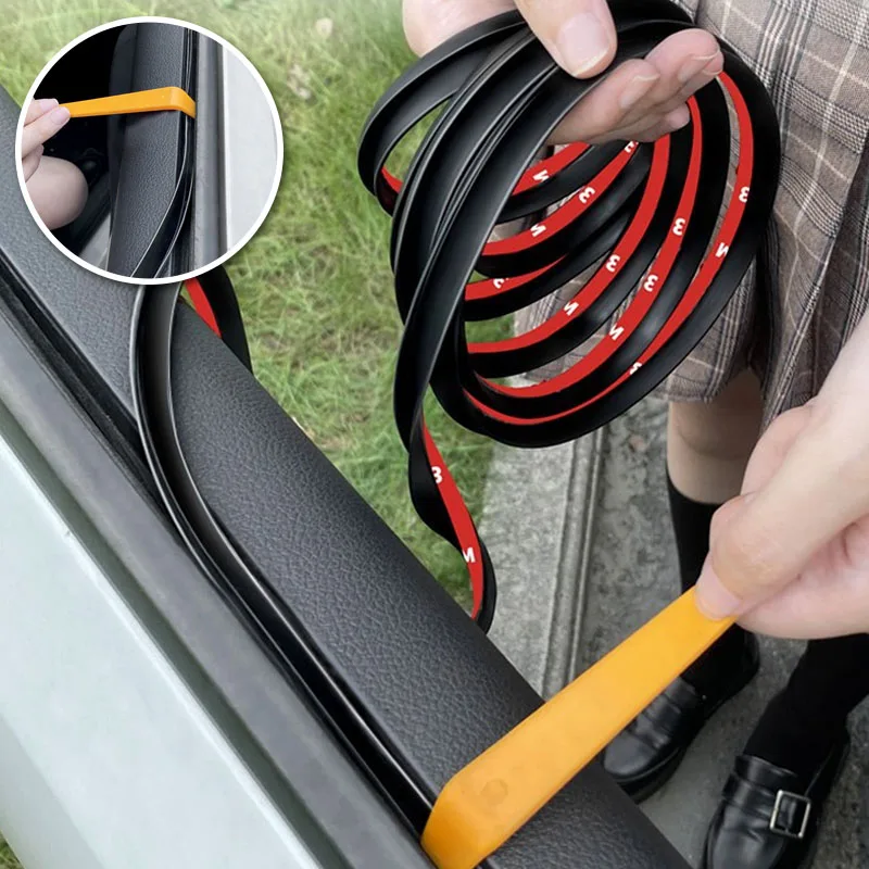 Car Window Seal Strip Insulation Auto Seal V-Shaped Auto Side Window Gap Filler Weatherstrip Noise Insulation accessoire voiture sound proof mat sound insulation mat door window sealing strip