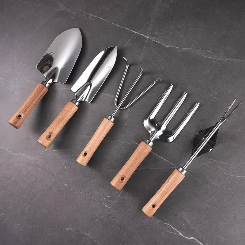 Universal Weeder Transplant Tool Hand Weeding Removal Dandelions Fork Digging Puller Wood Handle Stainless Steel Garden Tool 3