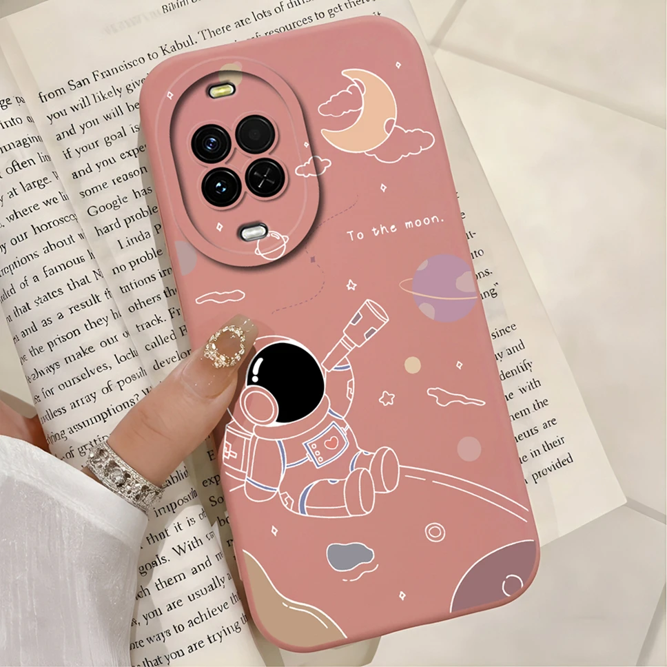 Cute Astronaut Soft Liquid Silicone Anti-Drop Phone Case - Smooth Protective Cover