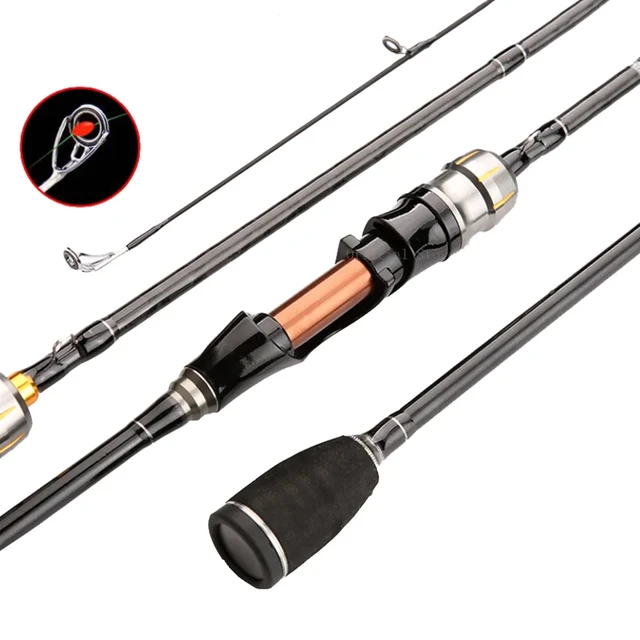 Ultra Light Lure Rod Ul Power 2-6g Lure Weight 3-7lb Carbon Fiber Wooden  Handle Spinning Fishing Rod Fishing Tackle (Color : A, Size : 1.68M)