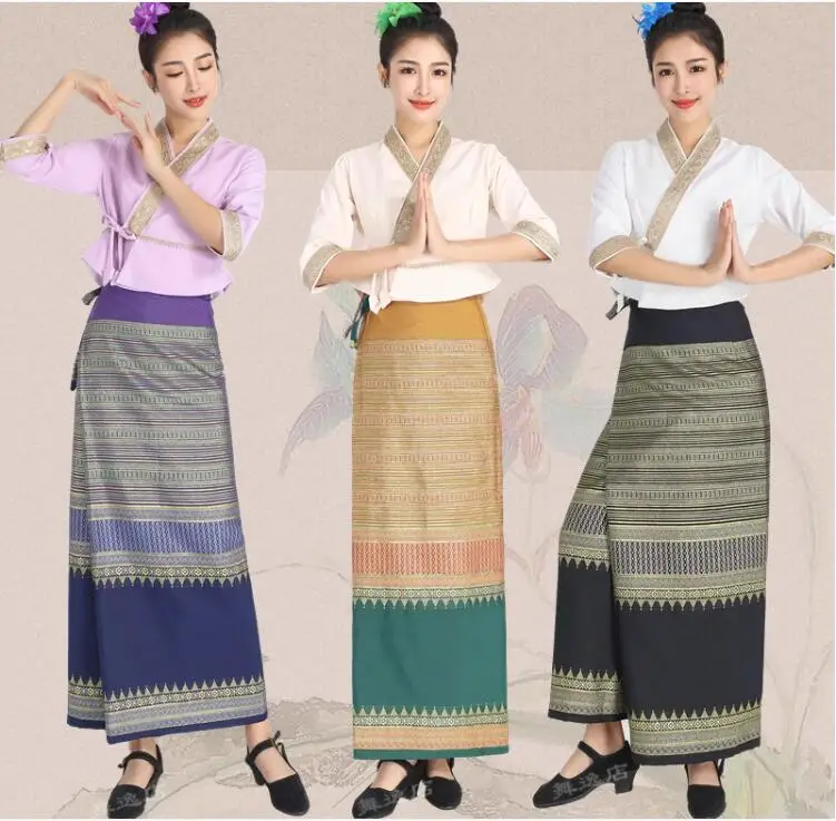 dai-ethnic-water-splashing-festival-clothing-embroidered-xishuangbanna-tube-skirt-women's-set