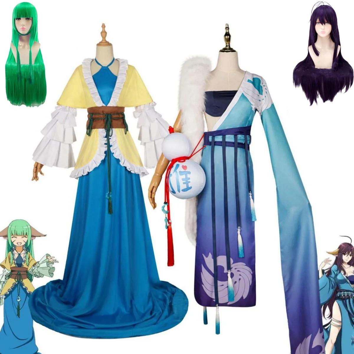 

Tu Shan Rongrong Yaya Tushan Cosplay Costume Wig Anime Fox Spirit Matchmaker Skirt Uniform Woman Sexy Halloween Carnival Suit