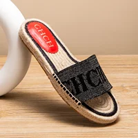 Slippers Women's  Simple and Comfortable Handmade Hemp Bottom Sandals Beach shoes - Image 3