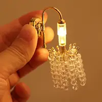 1:12 Scale Dollhouse LED Wall Lamp Life Scene Simulation Model Furniture Ornaments for Office Halls Dining Room Kitchen Decor 1