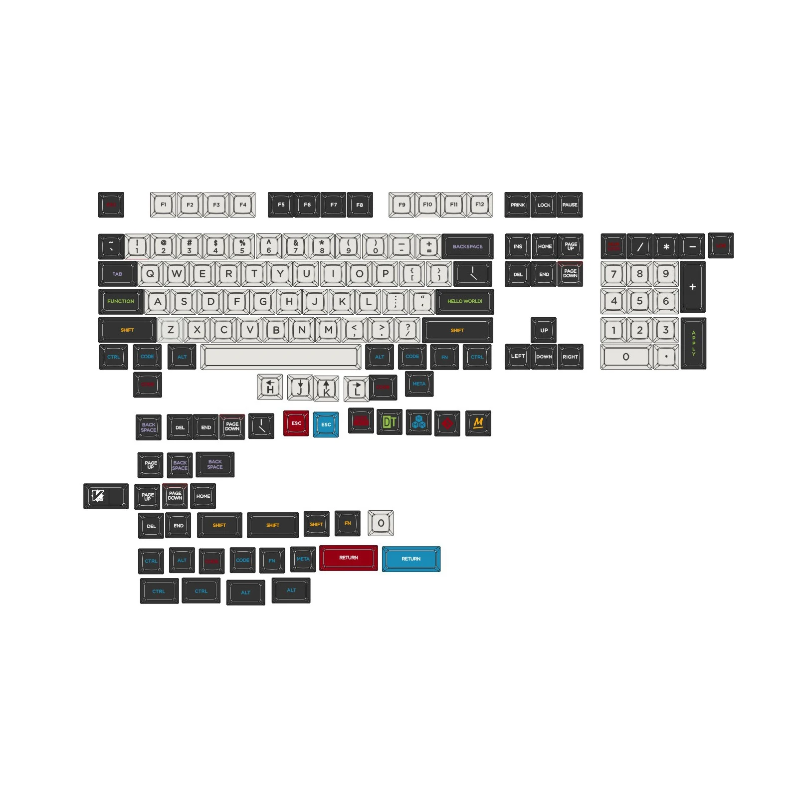 Oblivion SA V2,Keycap Set für Mechanische Tastatur, SA Profil, ABS 