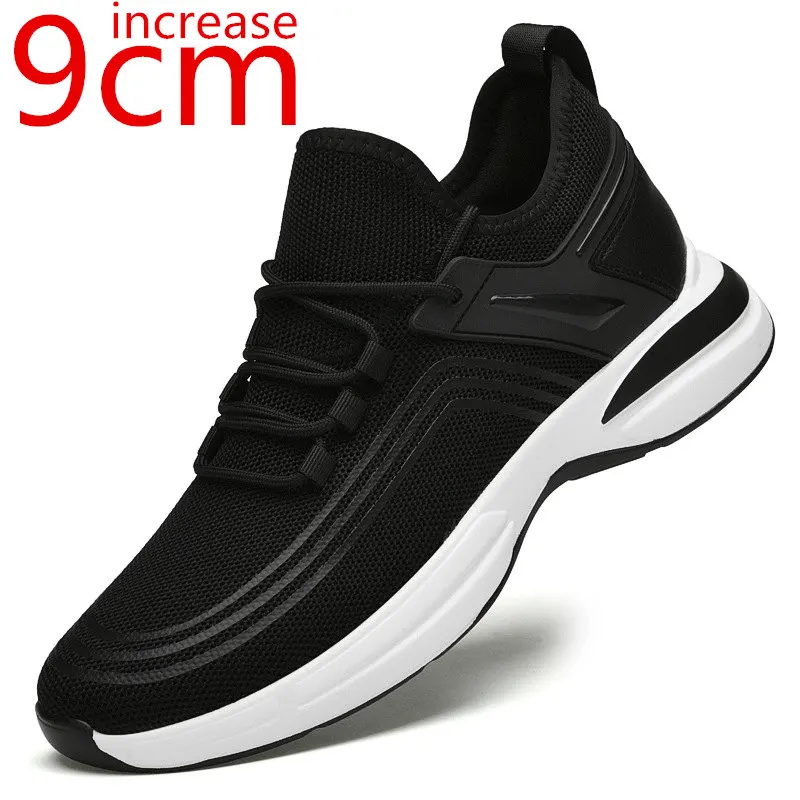 

Spring/Summer Breathable Leisure Sports Shoes Thick Sole 9 Increase Elevator Shoes Mesh Surface Sneakers Heightening Men's Shoes