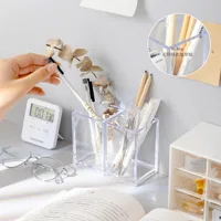 Transparent Eyebrow Pencil Brush Holder Acrylic Organizer for Cosmetics Makeup Organizer Boxes Brush Containers Storage Box 5