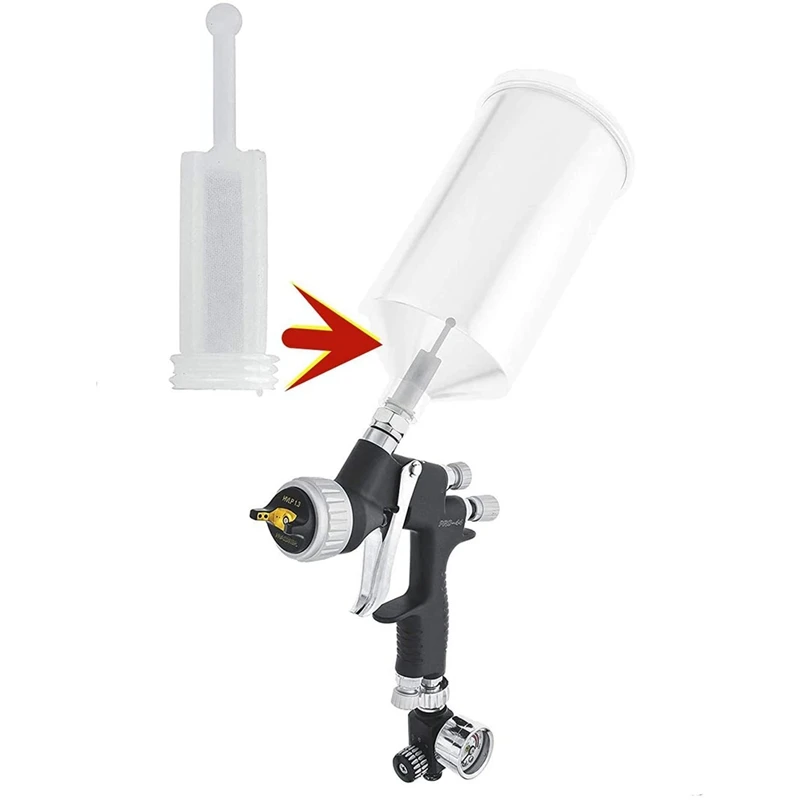 50Pcs Universal Gravity Spray Tool Filters Fine Mesh, Disposable Gravity Feed Spray Tool Paint Strainer Reduce Clogging