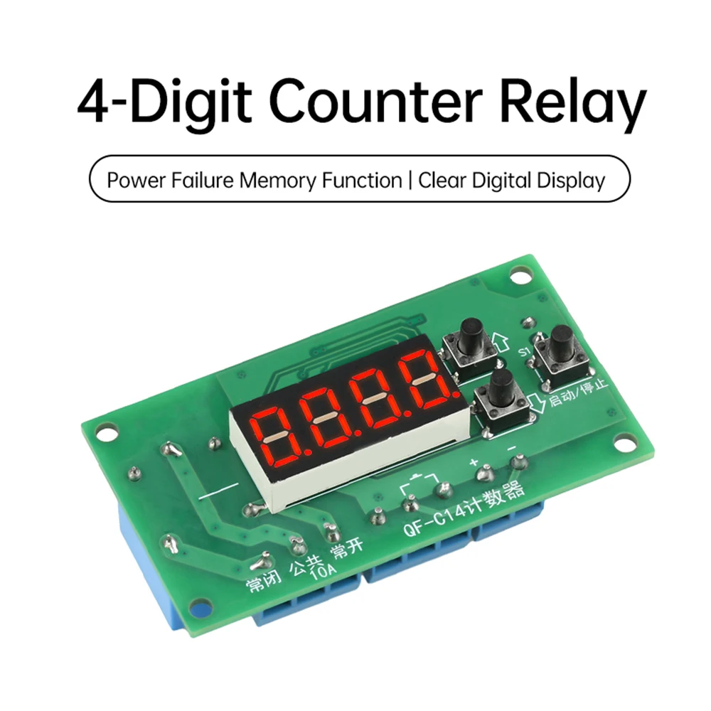 0.36'' 4-Bit Electronic Counter Module DC 12V/24V Low Level Relay ...
